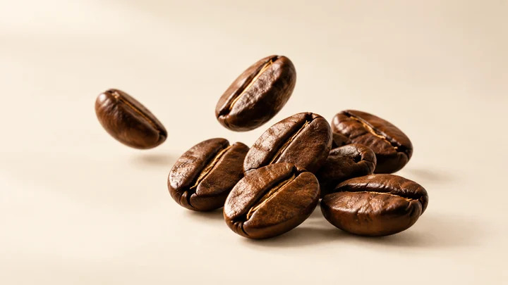 Braune geröstete Kaffeebohnen